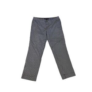 Tommy Hilfiger Navy White Gingham Straight Leg Pants Size 10